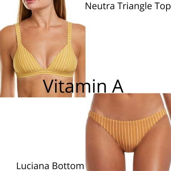 Sold! Vitamin A Neutra Triangle Top and Luciana Bottom Bikini Set Dorada Stripe - Picture 16 of 16